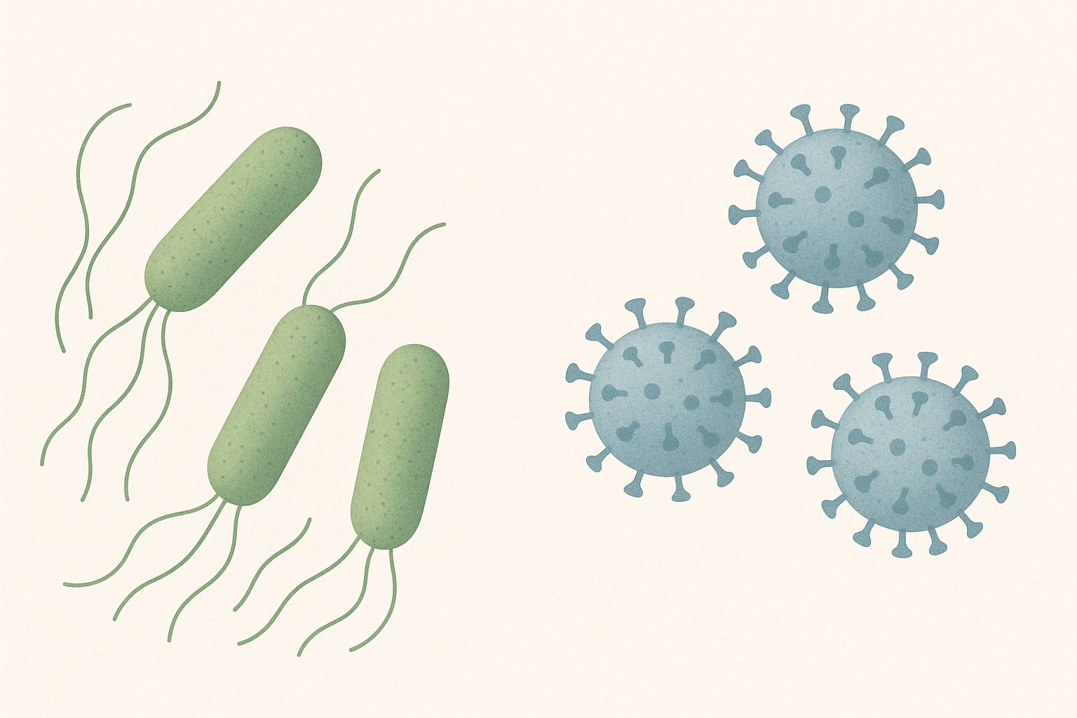 Diferencias entre bacterias y virus con ejemplos cotidianos